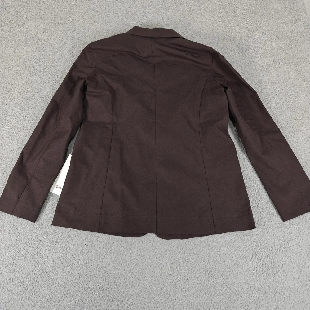 Lululemon Blazer Womens Medium Brown Relaxed-Fit Twill Business Casual Jacket - Picture 8 of 11
